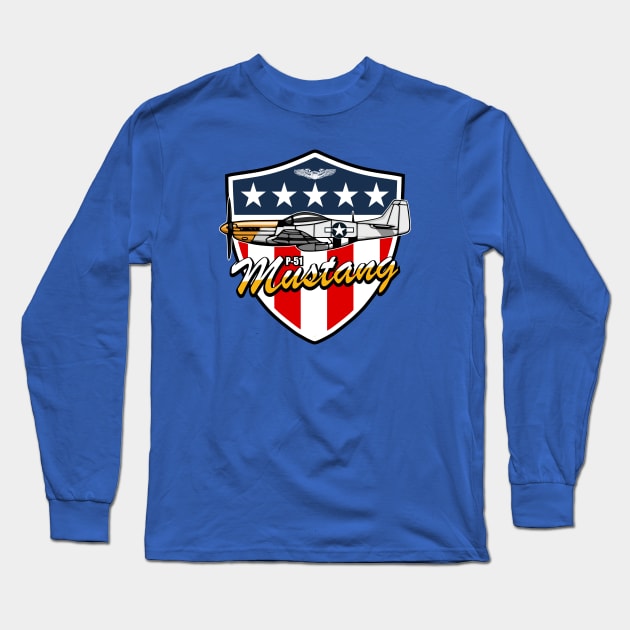 P-51 Mustang Long Sleeve T-Shirt by TCP